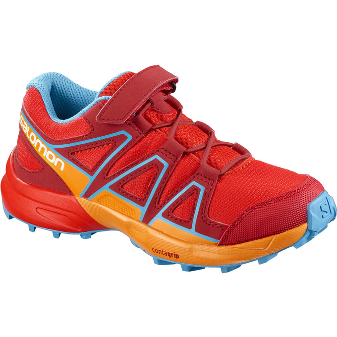 SALOMON SPEEDCROSS BUNGEE K Philippines - Kids' Trail Running Shoes - Red/Orange | 932086-JVF